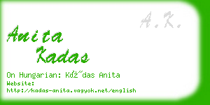 anita kadas business card